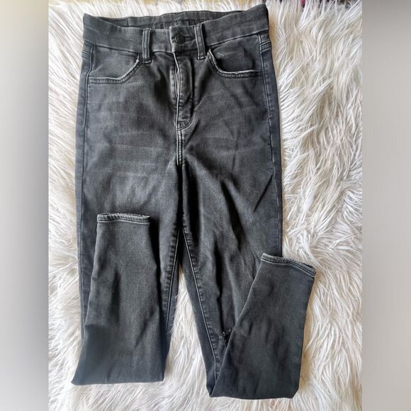 American Eagle Super Hi Rise Jegging Sz 4 Black 360 Next Level Stretch - Picture 1 of 5